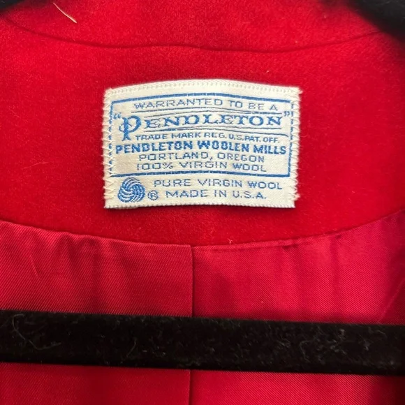Pendleton dead stock VTG 100% wool Red blazer jacket old money sz.44 classic - Picture 3 of 10